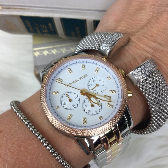 Michael Kors Accessories - Michael Kors TRI tone ritz chronograph watch
